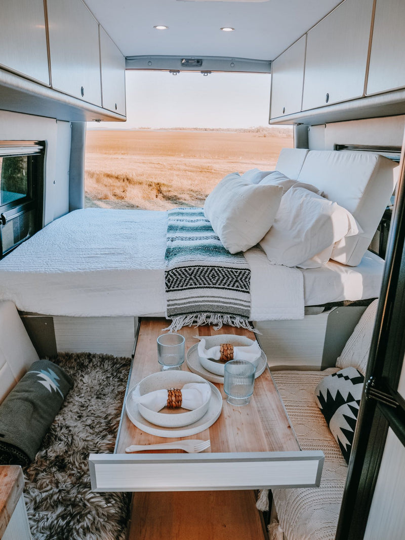  and power controls. Ready for adventure.|Step into this modern RV rental! A cozy bed — photo 5