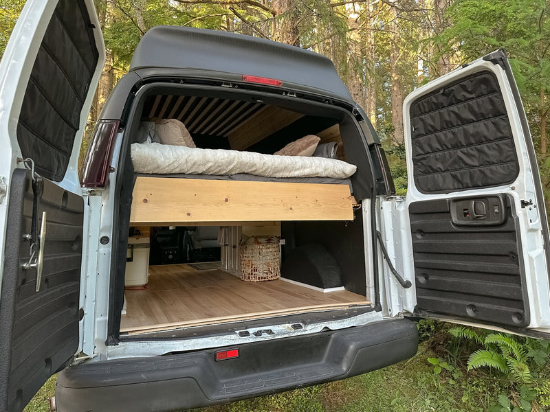  and a plate for compact kitchen essentials.|RV rental glamping: Starlight Theatre setup with popcorn maker — photo 15