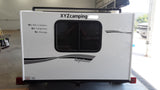 White teardrop RV rental camper, XYZcamping RangeRunner model. Offers mini-campers & campsites. Proudly USA made.