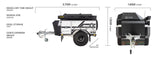 Detailed specs of a Patriot Campers XH off-road camper trailer, ideal for adventure rv rental. Includes dimensions & weights.