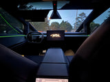  and power outlets; ideal for an rv rental or camping adventure.|Modern Cybertruck cabin: driver's seat