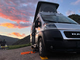 Sunset camping with an RV rental!