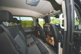 RV rental van interior with multiple passenger seats, practical seat-back organizers, and overhead storage, ready for adventure.