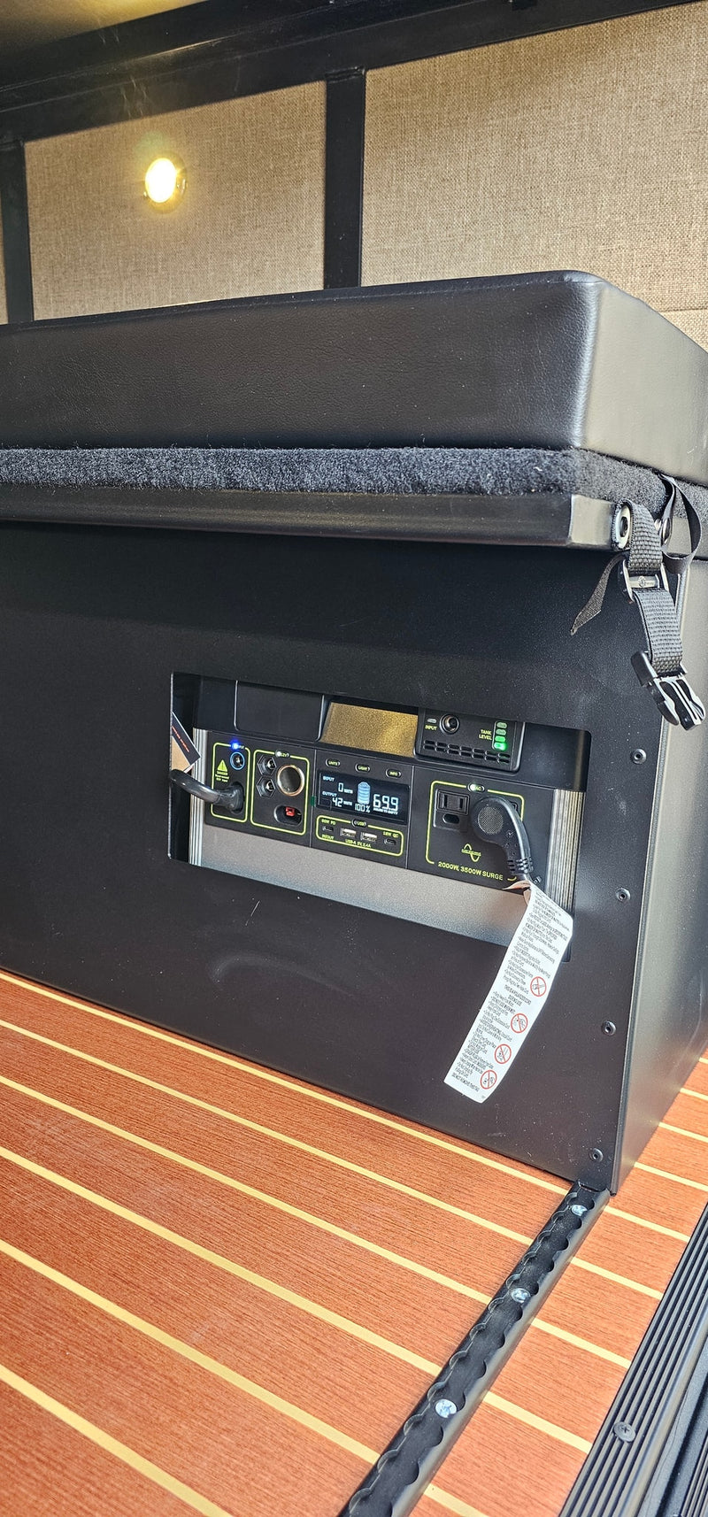  and wooden accents.|Cozy RV rental interior featuring a comfortable bed — photo 20