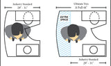  and elegant dark accents.|Spacious luxury RV rental interior with cream quilted leather captain's chairs