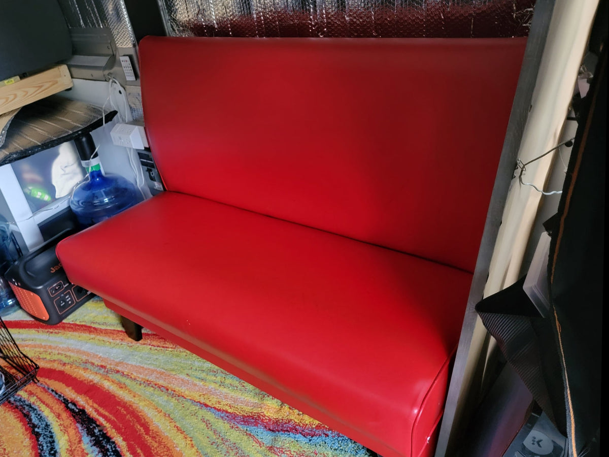  peeking through a mesh screen in the open back doors. Ideal for camper van adventures!|Close-up of a front passenger seat in an rv rental — photo 8