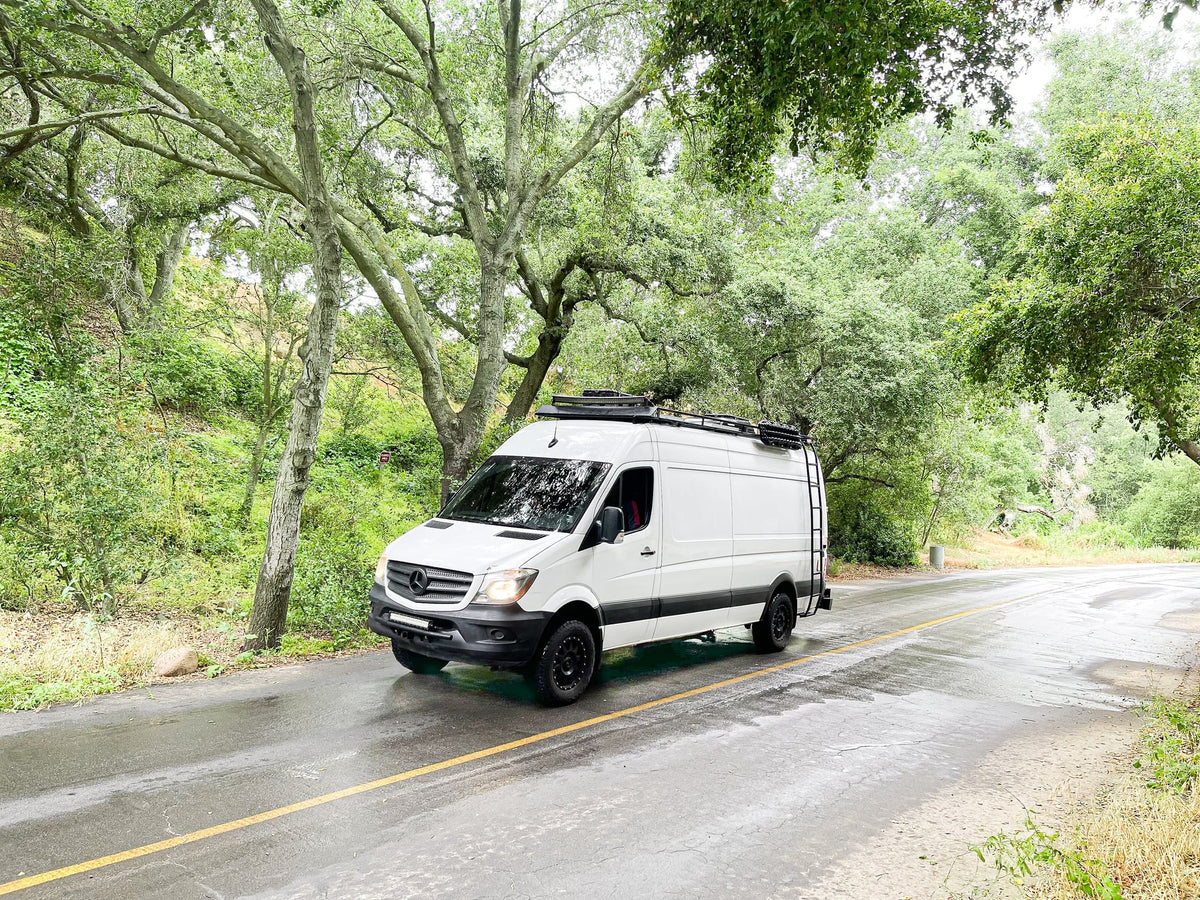 White Mercedes Sprinter rv rental
