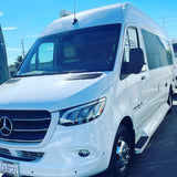 White Mercedes-Benz Sprinter Galleria RV rental: sleek design, ready for adventure!