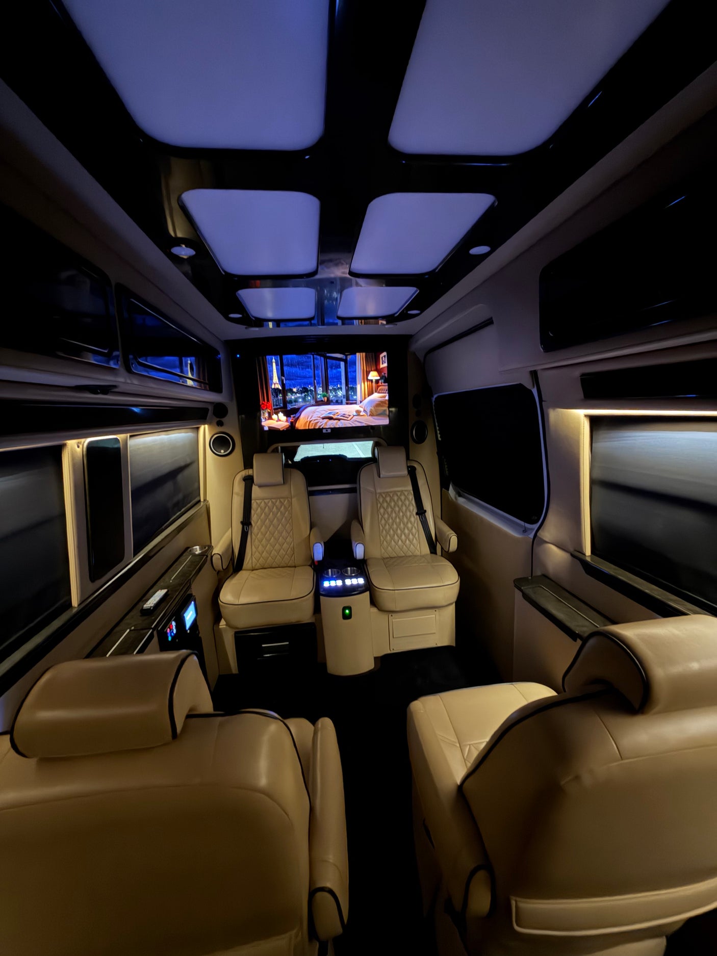Luxury Mercedes Coach | Massage Chairs & Bathroom