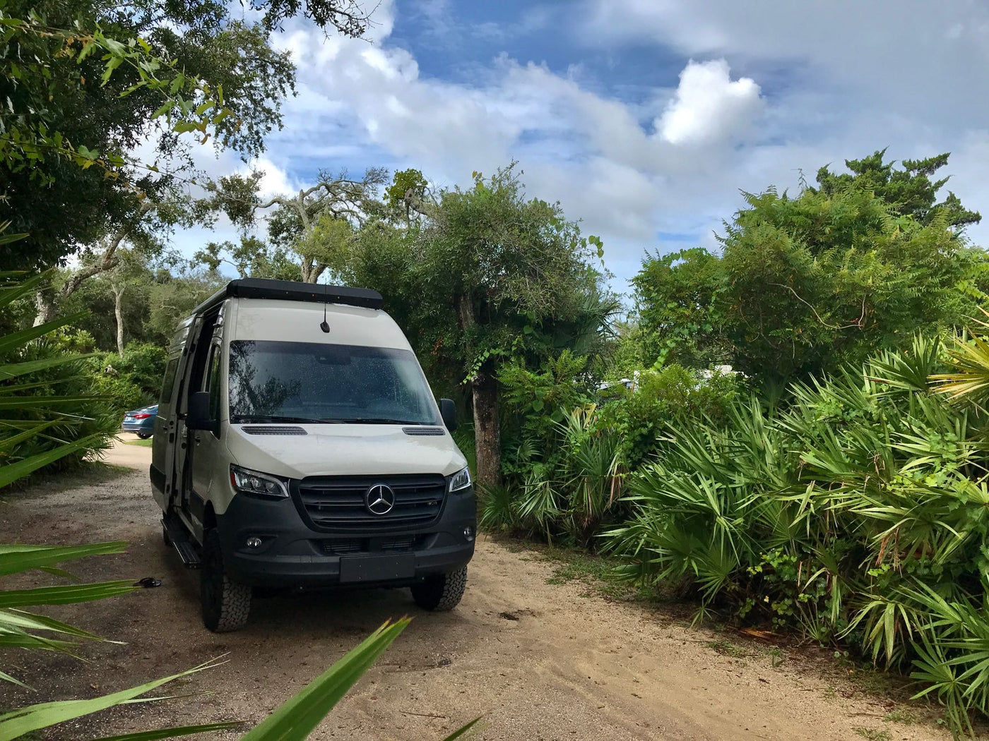  creating a mobile office on the go.|RV rental camper van with US flag — photo 11