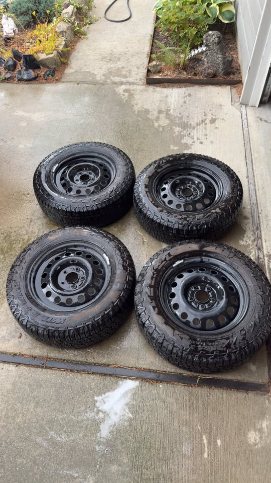 $550 OBO. Falken Wildpeak A/T Trail Tires + Steel Wheels Set of 4, 215/70R16 in Boise, ID (photo 3) — photo 3