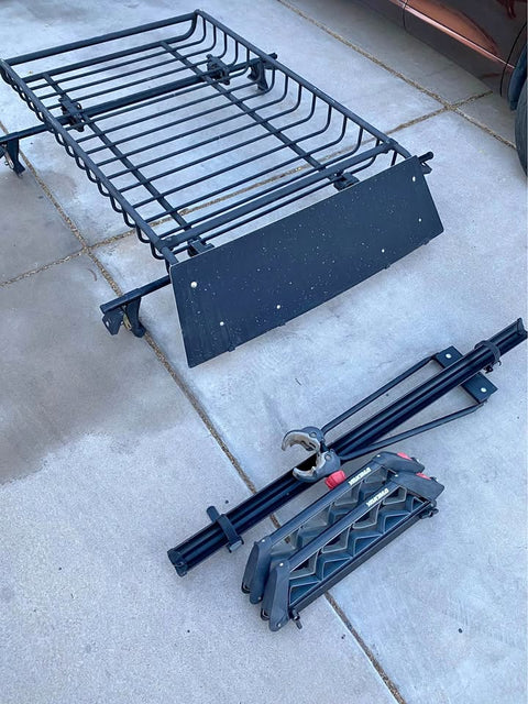 Gen1 Scion xB Yakima roof rack, Yakima basket,custom fairing, Yakima Raptor Bike mount, ski mount