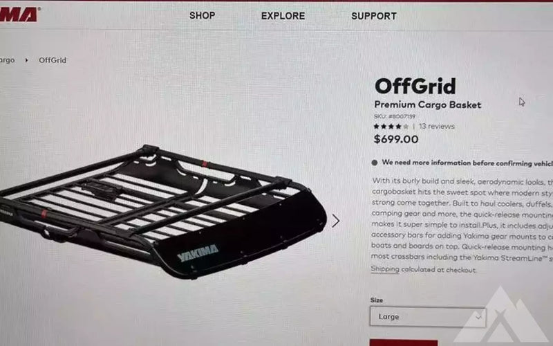 Yakima OffGrid Large Roof Basket — used racks for sale (photo 2) — photo 2