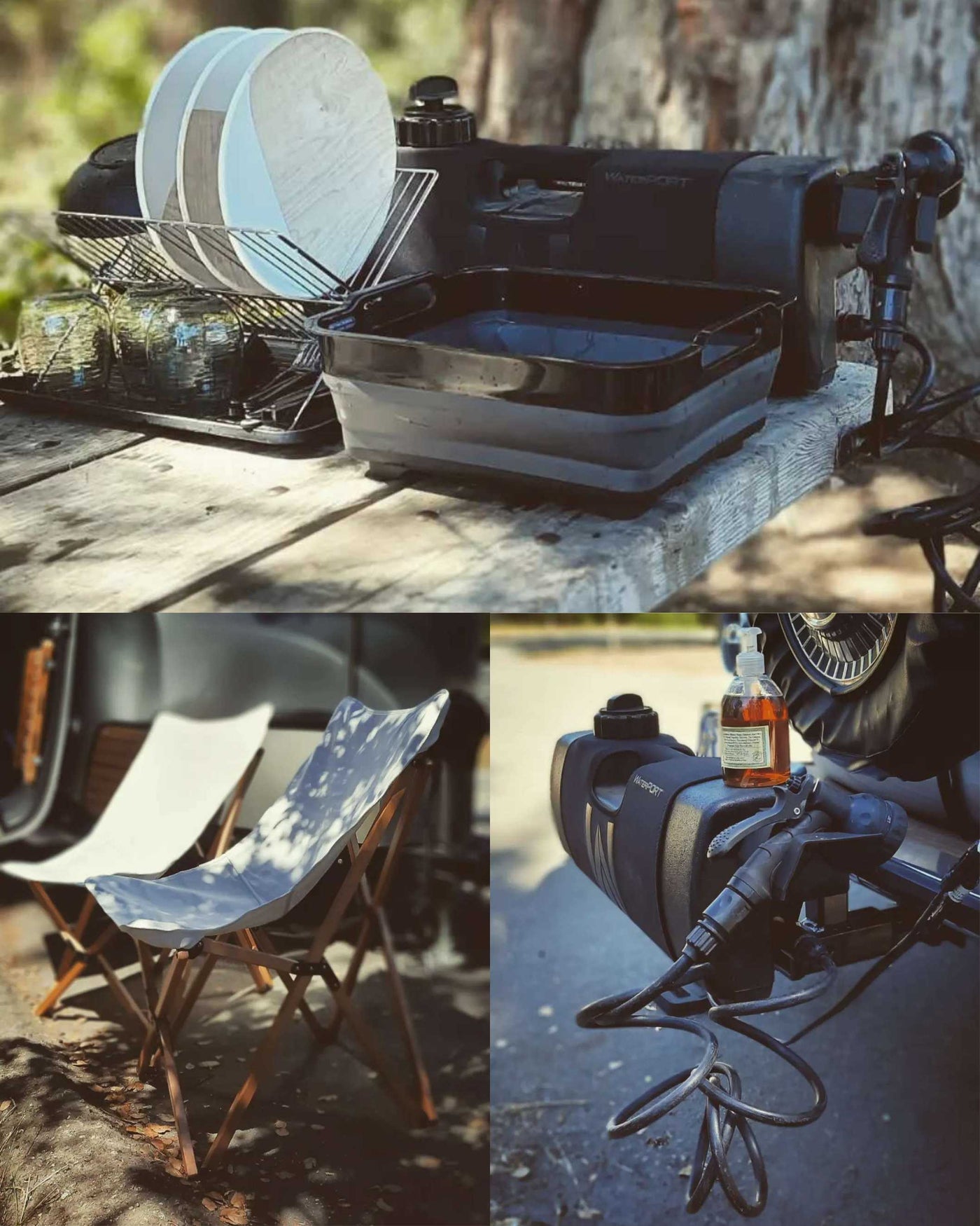 Enhance your rv rental trip! Portable Waterport for dishes & comfy chairs make outdoor living easy. — photo 20