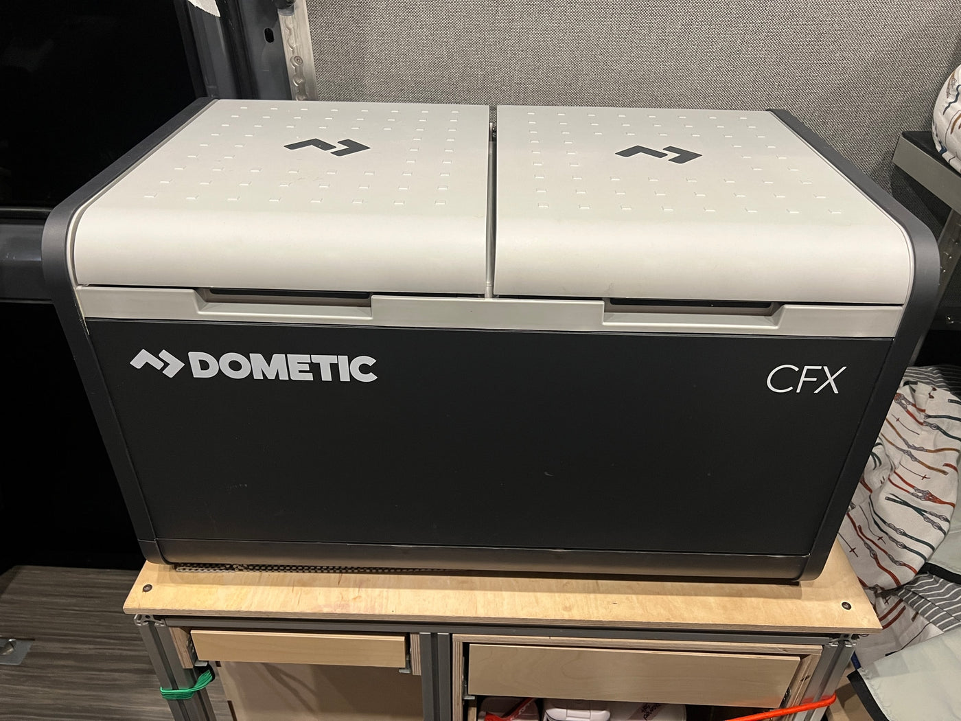 Dometic CFX portable fridge/cooler in an RV rental setup, keeping food fresh for van life adventures. — photo 19