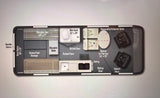 RV rental floor plan detailing a compact interior layout with Murphy bed, wet bath, kitchen, and flexible seating areas.
