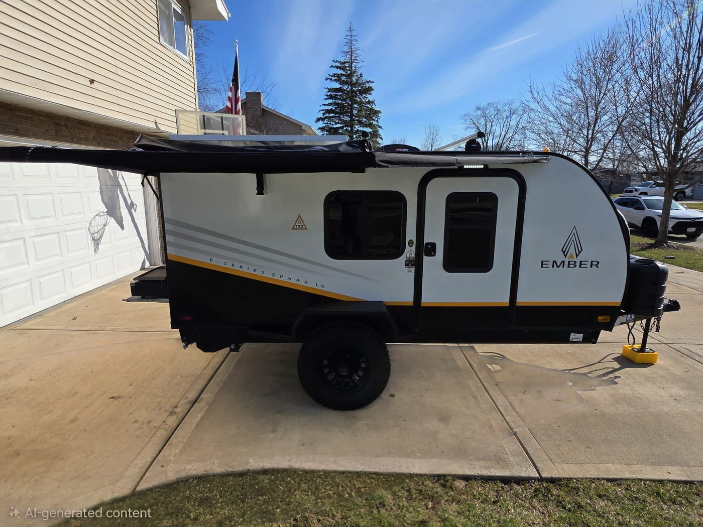 Compact Ember E-Series Spark LE camper parked on a driveway. Ideal for an rv rental adventure! — photo 6