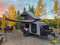Off-Grid Camping in Teardrop Trailer With Child Bunk and Rooftop Tent