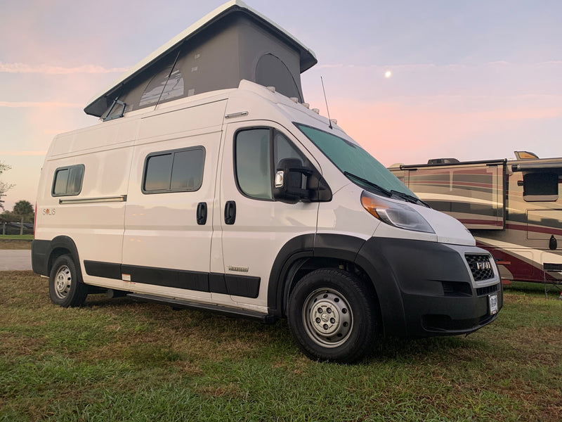 White Winnebago Solis pop-top camper van — photo 1