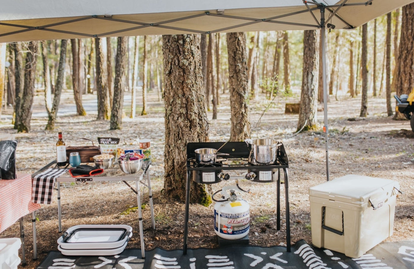  perfect for an RV rental adventure.|RV rental adventure: A man cooks a delicious outdoor meal at a vibrant campsite — photo 8