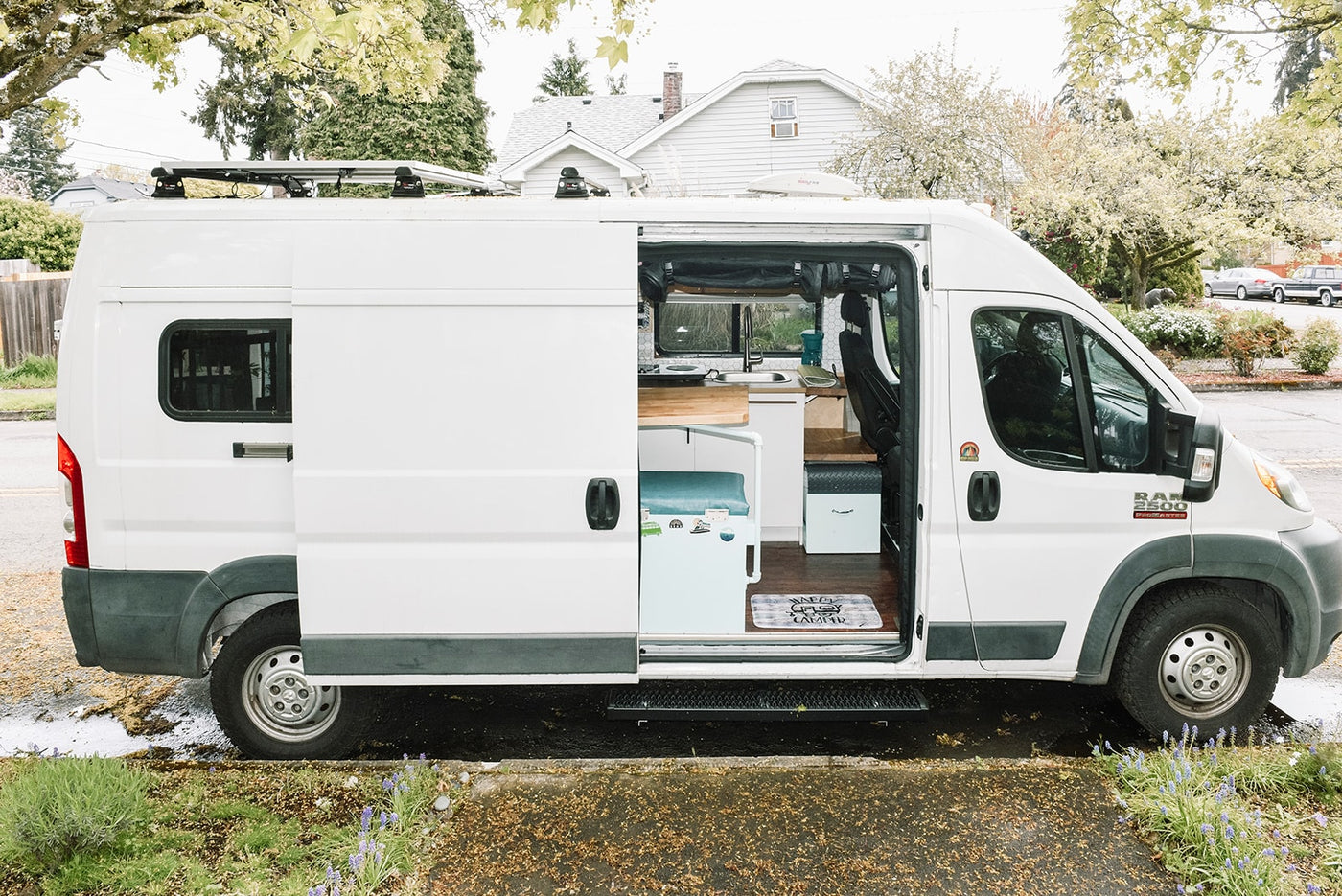  ready for travel.|Explore this modern RV rental's inviting interior: wood accents — photo 4