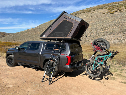 Tundra with BamBed and Roof Top Tent overland rental