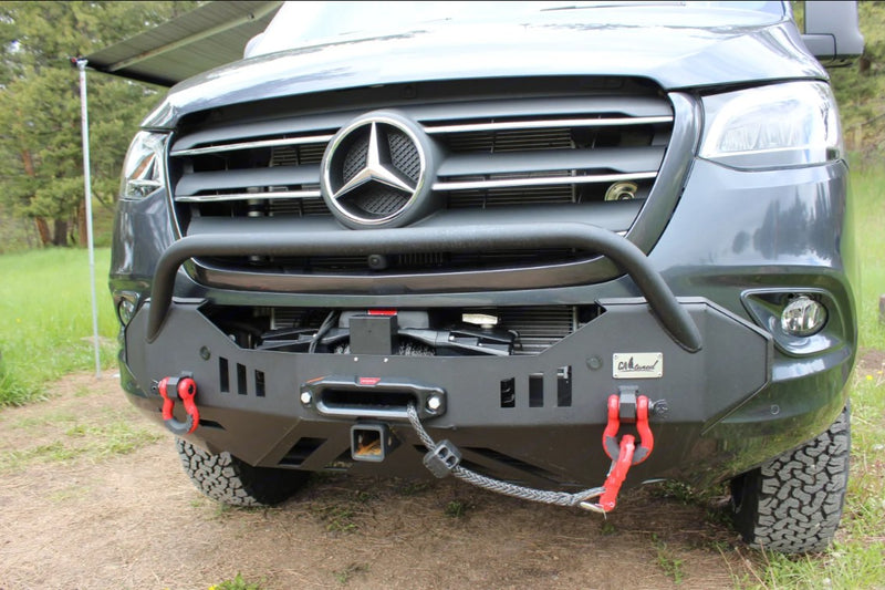 Explore with this robust Sprinter van RV rental, featuring an off-road bumper, winch, and shackle mounts for any adventure. — photo 8