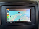 RV rental infotainment showing Google Maps of San Francisco Bay Area on a Sony display with 5G signal at 12:58.