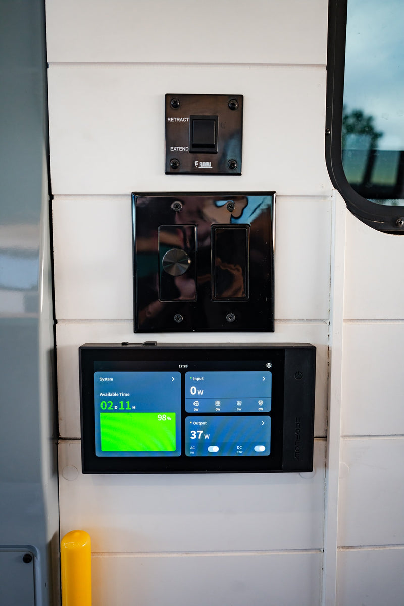  lit interior visible.|Essential controls in an RV rental: an EcoFlow power display — photo 2