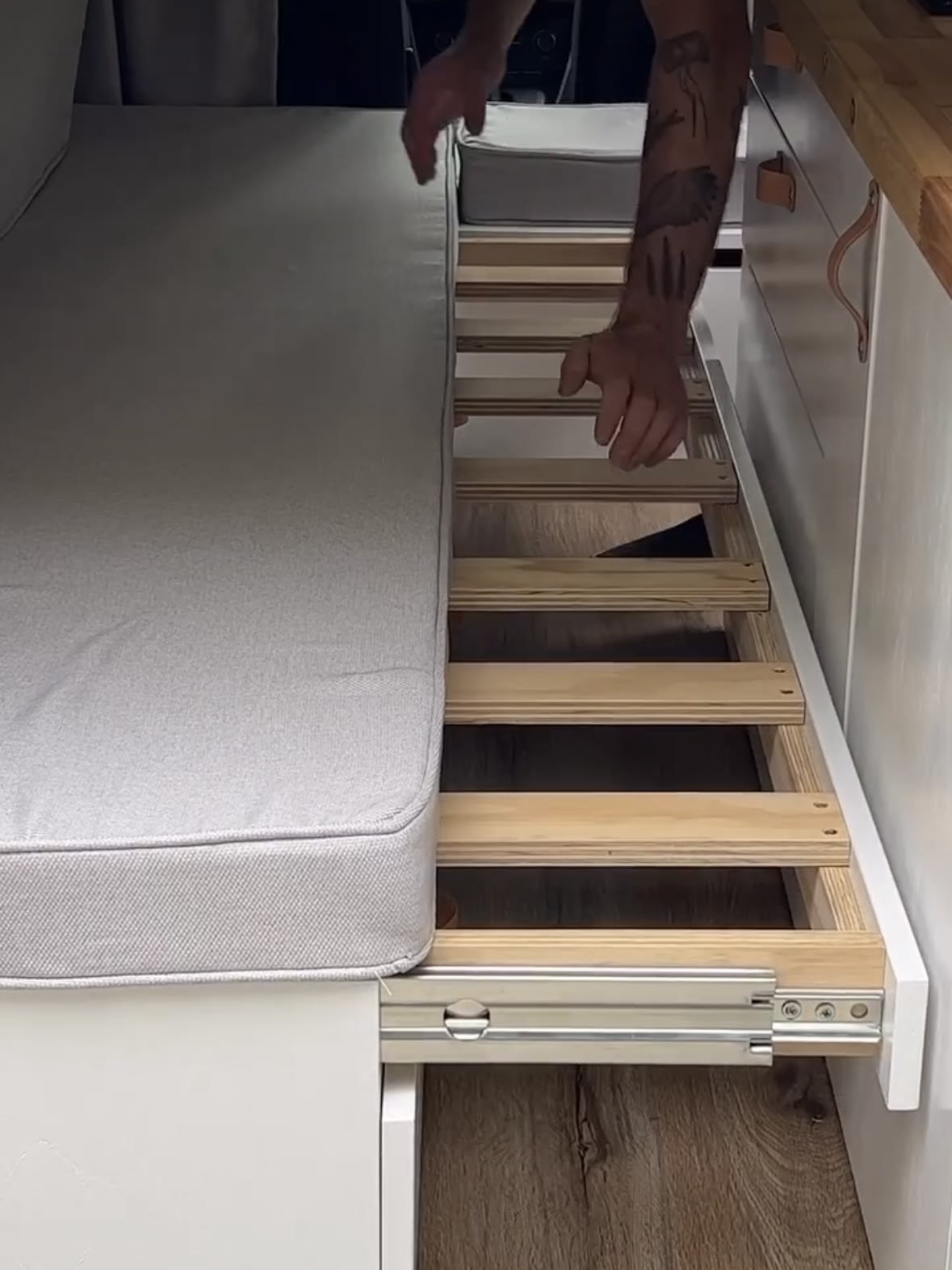  and nature's beauty.|Stay organized in your RV rental with this built-in cubby holding water bottles — photo 5