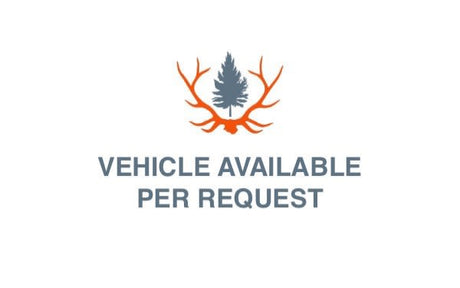 RV rental: Vehicle available per request, depicted by a logo of antlers & a pine tree. Inquire for booking.