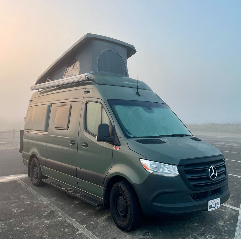 Green Mercedes-Benz Sprinter camper van — photo 1