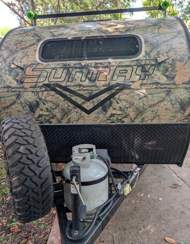  is powered up for adventure.|This Sport Sunray camouflage RV rental
