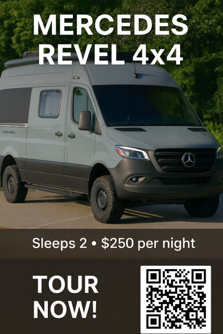  ready for outdoor adventures.|Grey Winnebago rv rental van
