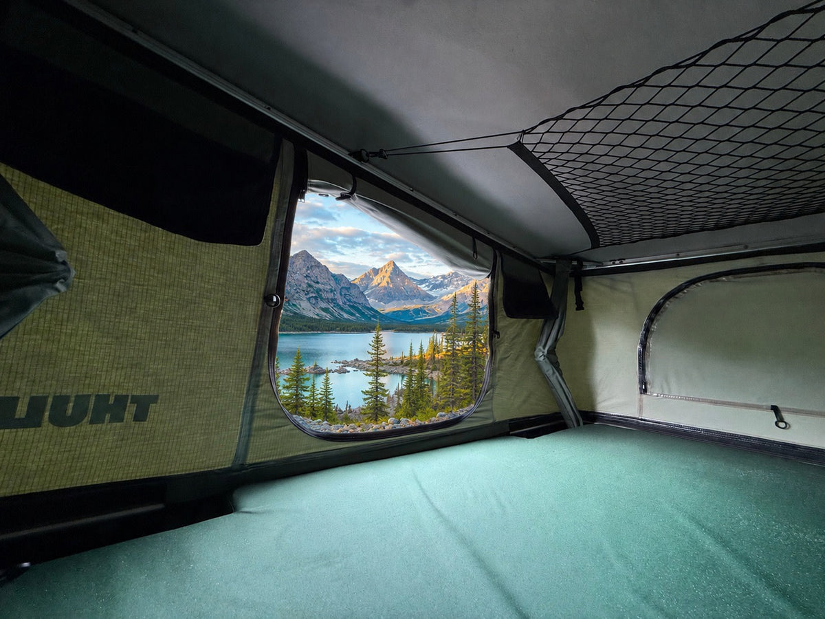  and fresh veggies by a scenic lake at sunset.|Inside a comfy tent — photo 3