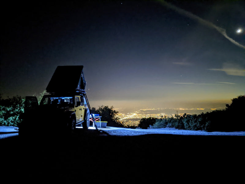  perfect for an off-road RV rental adventure.|Yellow Jeep Rubicon with rooftop tent at Agua Fria National Monument sign. Ideal for your next off-road rv rental adventure!|Yellow Jeep Wrangler — photo 10