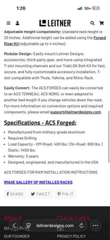 Leitner ACS Forged Bed Rack for RAM – Like New Condition in Scappoose, OR (photo 4)