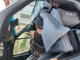 Cozy RV rental interior showing a Luno air mattress setup for comfortable sleeping.