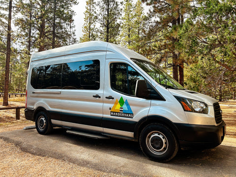High Roof Ford Transit Campervan (Built in Heater) (Sleeps 2-3) 6-5" Height overland rental