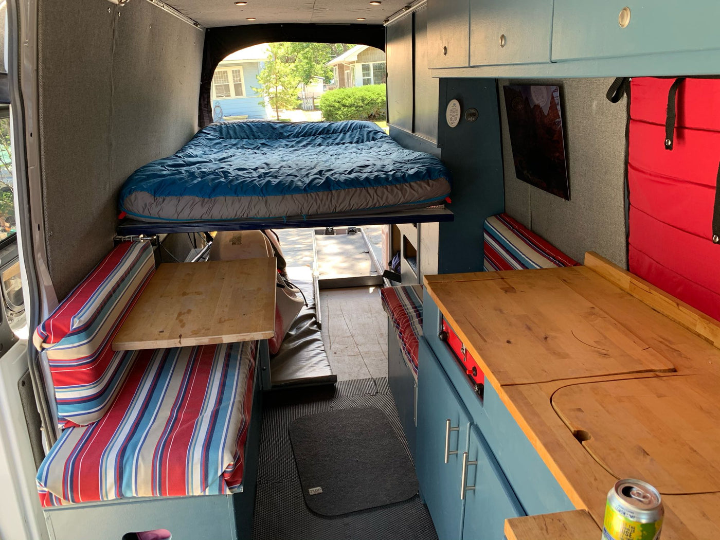  a white camper van