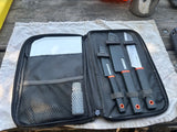 Compact GSI Outdoors knife set & cutting board for RV rental, essential for outdoor cooking.