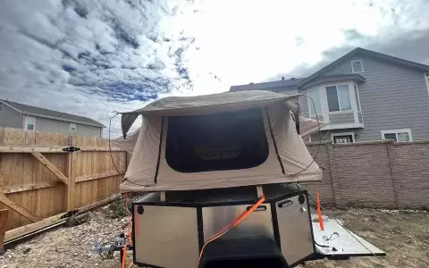 Overland trailer and Smittybilt Xl Rooftop Tent