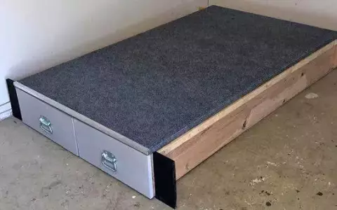 Truck Camper Bed With Easy Glide Drawer System